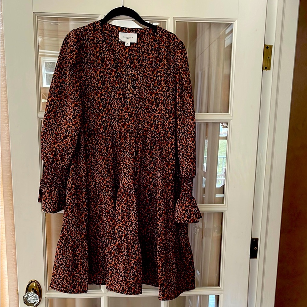 Pomander Place Black and Rust Animal Print Casual Dress